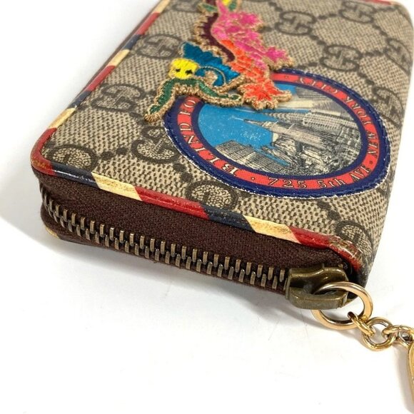 GUCCI 473911 GG Supreme Courier Patch Business Card Case Coin Wallet coin purse - Picture 6 of 9
